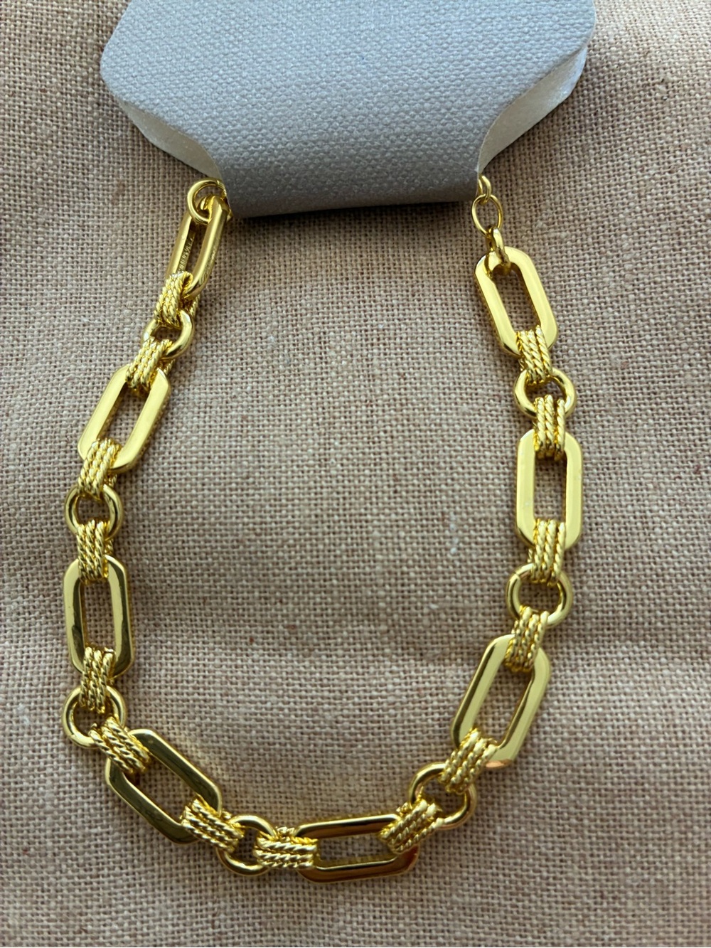 Vivo Gold-Tone Rectangular Link Necklace - Picture 5 of 5